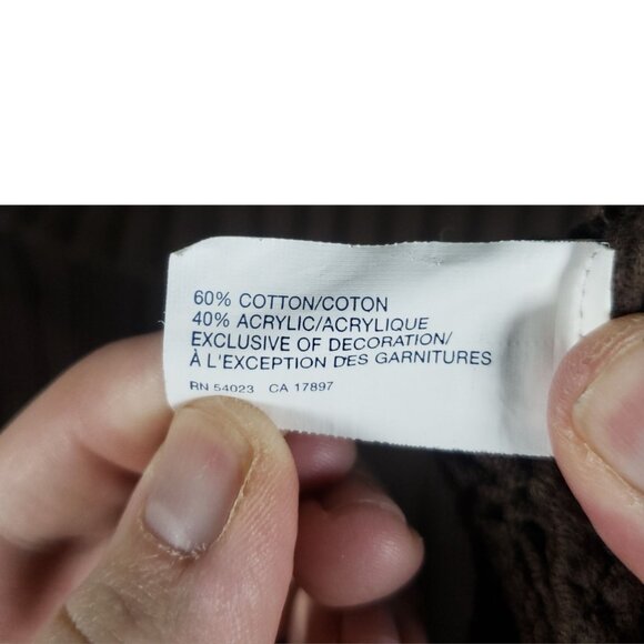 GAP Kid 6/7 Brown Cable Knit Cardigan Collar Button Pocket Dark Academia Preppy - Picture 8 of 8